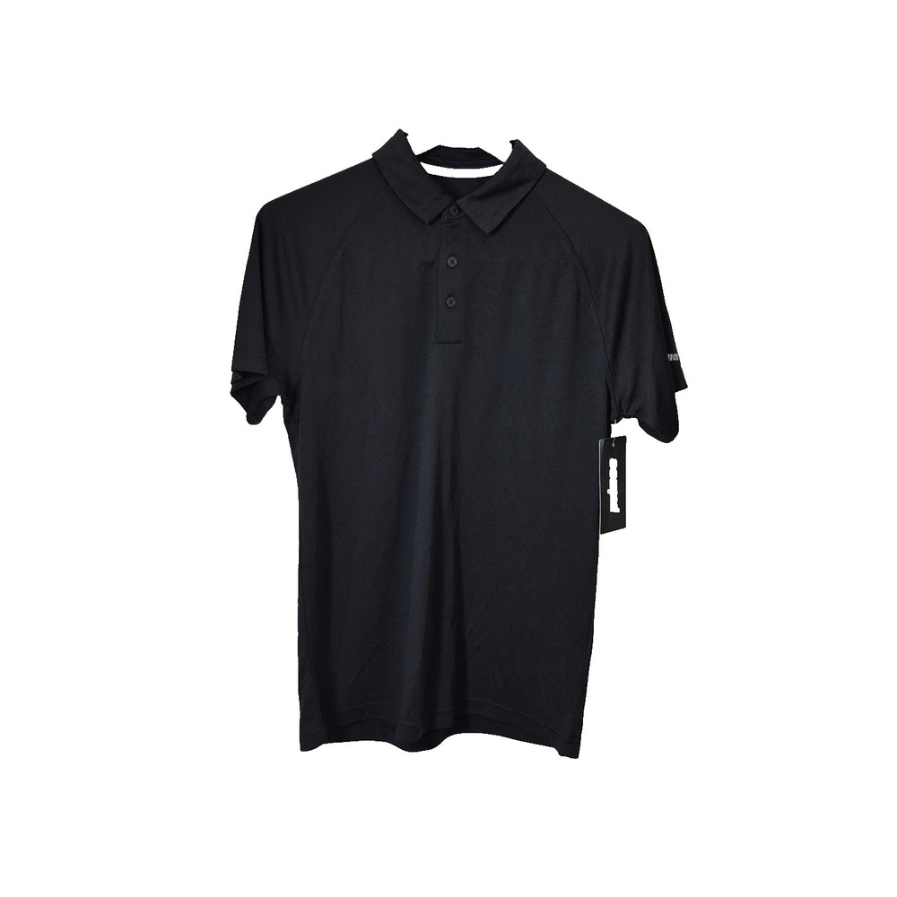 Prince Match Polo Shirt Mens Small Black Raglan‎ UPF 30+ Athletic Tennis New